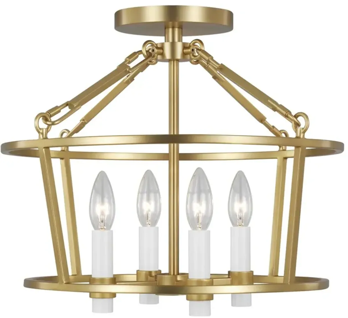 Visual Comfort - Marston Semi Flush Mount - Burnished Brass - Gold