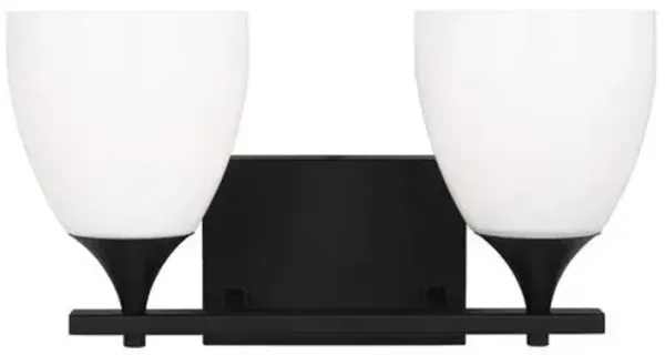 Visual Comfort - Toffino 2-Light Vanity - White Glass - Black