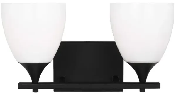 Toffino 2-Light Vanity, White Glass