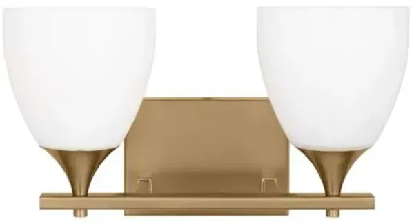 Visual Comfort - Toffino 2-Light Vanity - White Glass - Gold