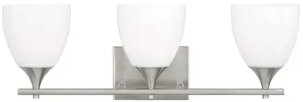 Visual Comfort - Toffino 3-Light Vanity - White Glass - Silver