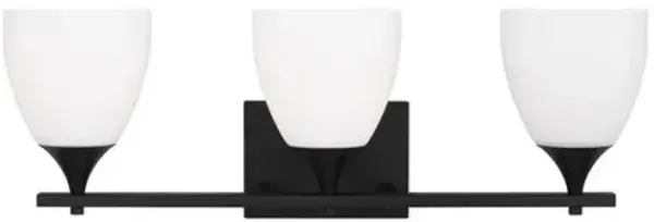 Visual Comfort - Toffino 3-Light Vanity - White Glass - Black