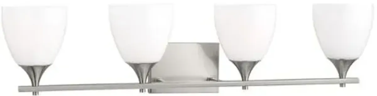 Visual Comfort - Toffino 4-Light Vanity - White Glass - Silver