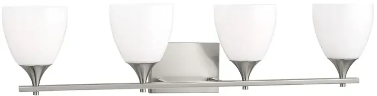 Toffino 4-Light Vanity, White Glass