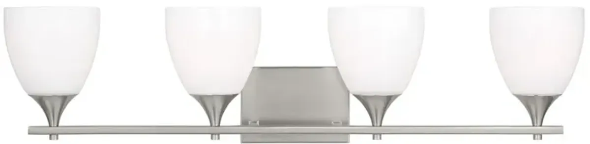 Toffino 4-Light Vanity, White Glass