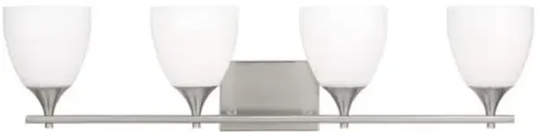 Visual Comfort - Toffino 4-Light Vanity - White Glass - Silver