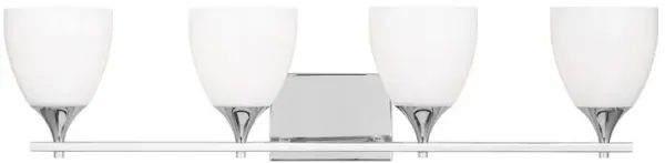 Toffino 4-Light Vanity, White Glass