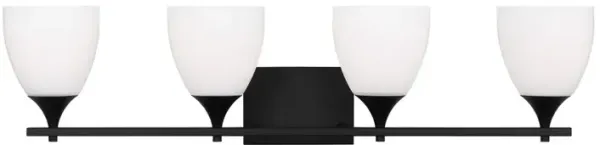 Toffino 4-Light Vanity, White Glass