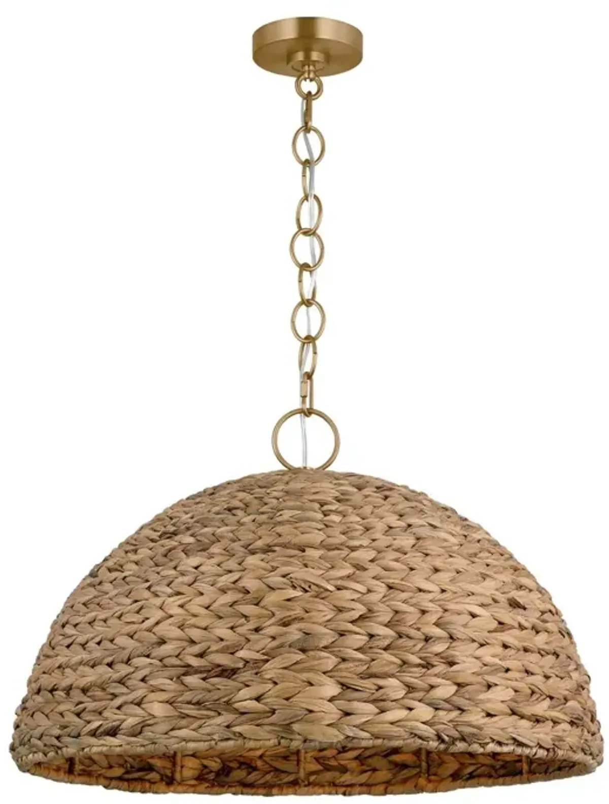 Visual Comfort - Cay Pendant - Burnished Brass/Sea Grass - Brown