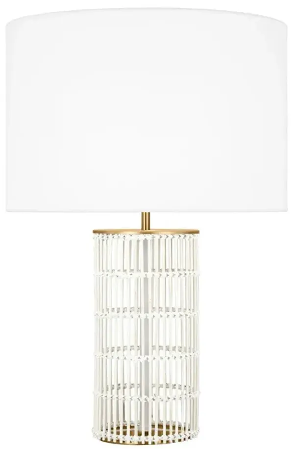 Visual Comfort - Elio Medium Bamboo Table Lamp - White