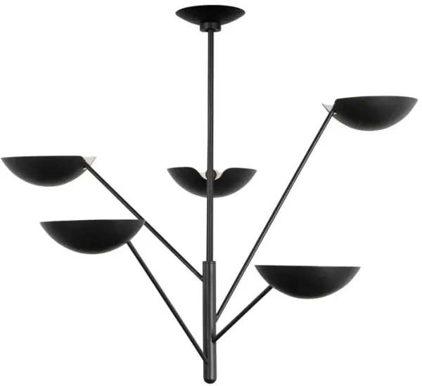 Visual Comfort - Nevel Tall Chandelier - Aged Iron - Black