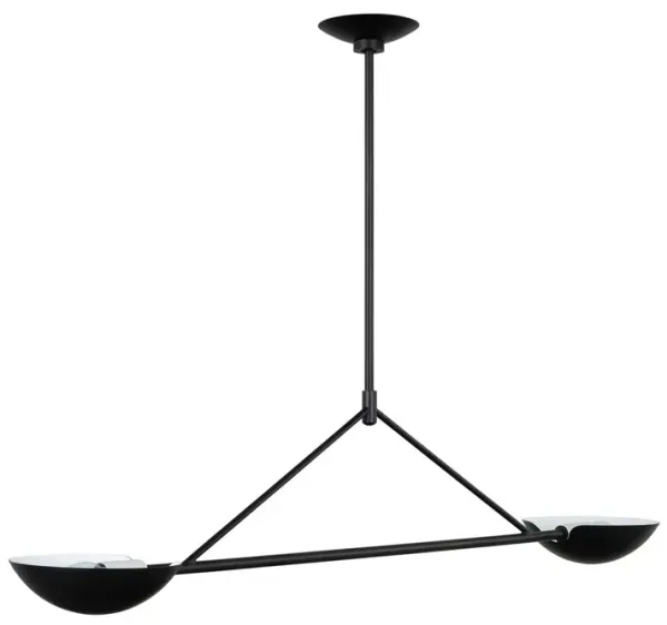 Visual Comfort - Nevel Medium Linear Chandelier - Aged Iron - Black