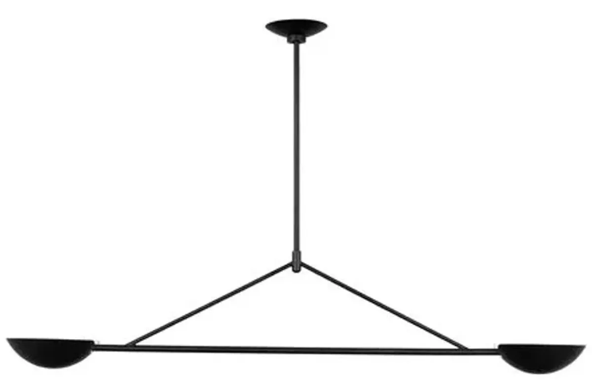 Visual Comfort - Nevel Medium Linear Chandelier - Aged Iron - Black