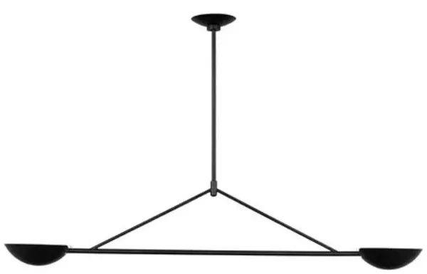 Visual Comfort - Nevel Medium Linear Chandelier - Aged Iron - Black