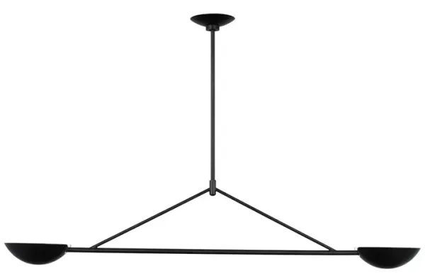 Visual Comfort - Nevel Medium Linear Chandelier - Aged Iron - Black
