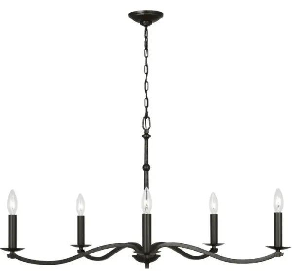 Visual Comfort - Wellen Chandelier - Aged Iron - Black