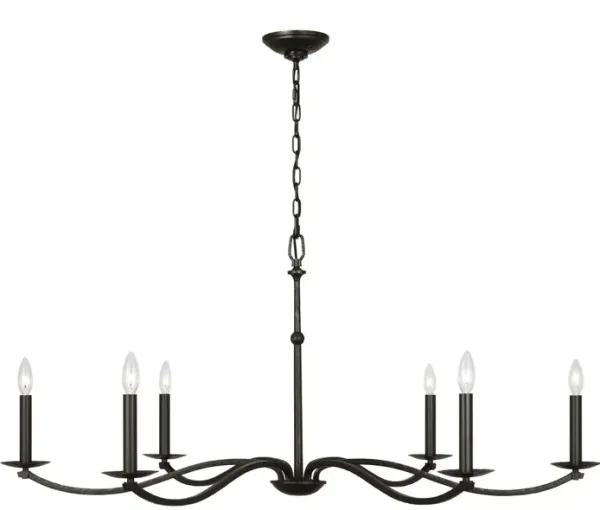 Visual Comfort - Wellen Chandelier - Aged Iron - Black