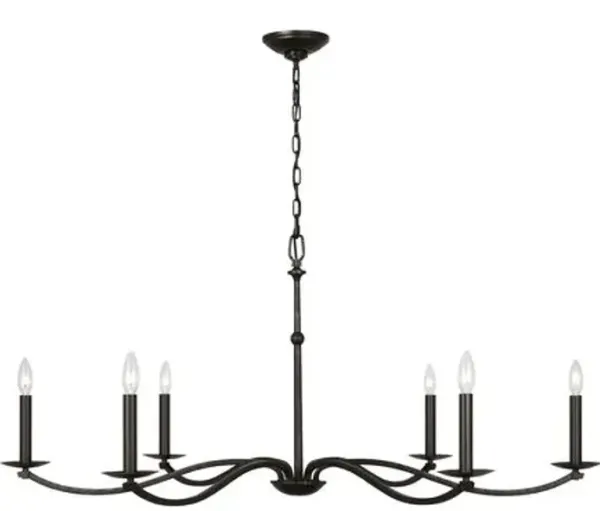 Visual Comfort - Wellen Chandelier - Aged Iron - Black