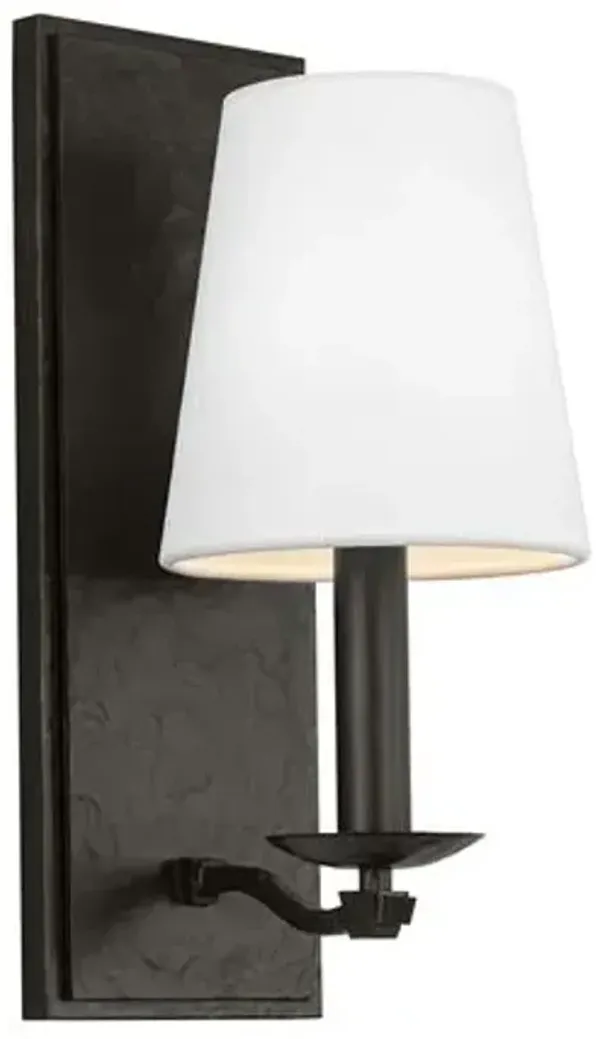 Visual Comfort - Wellen Medium Sconce - Aged Iron - Black