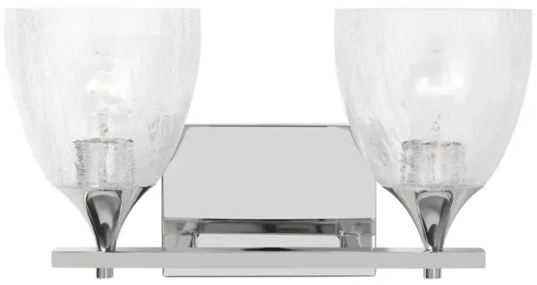 Toffino 2-Light Vanity, Clear Crackle Glass