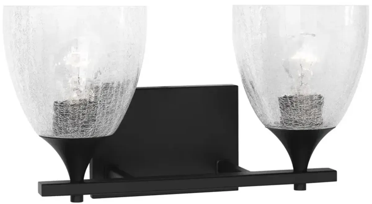 Toffino 2-Light Vanity, Clear Crackle Glass