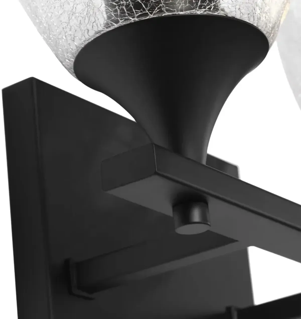 Toffino 2-Light Vanity, Clear Crackle Glass