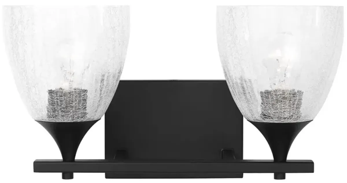 Toffino 2-Light Vanity, Clear Crackle Glass