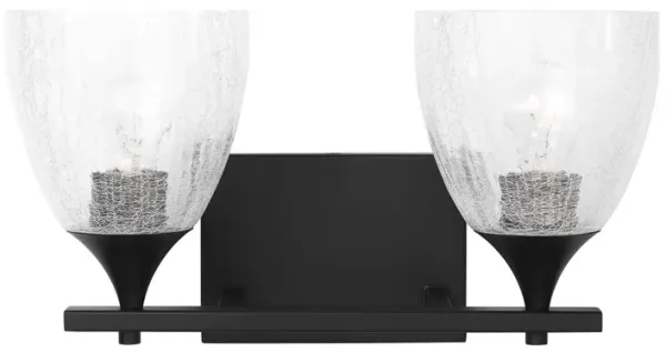 Toffino 2-Light Vanity, Clear Crackle Glass