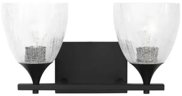 Visual Comfort - Toffino 2-Light Vanity - Clear Crackle Glass - Black