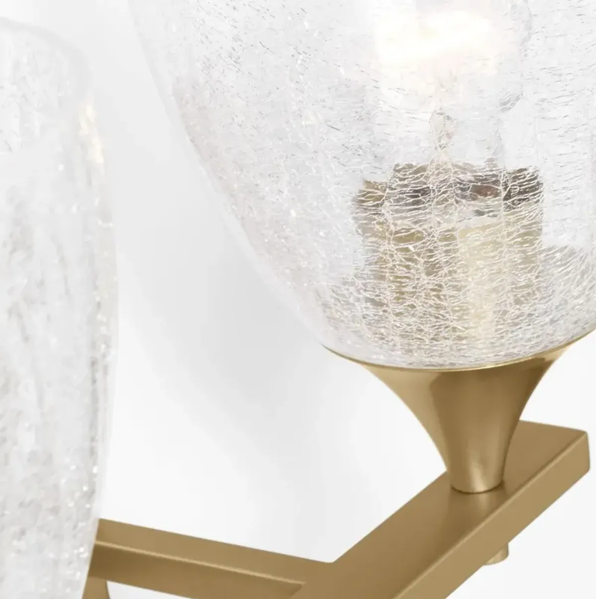 Toffino 2-Light Vanity, Clear Crackle Glass