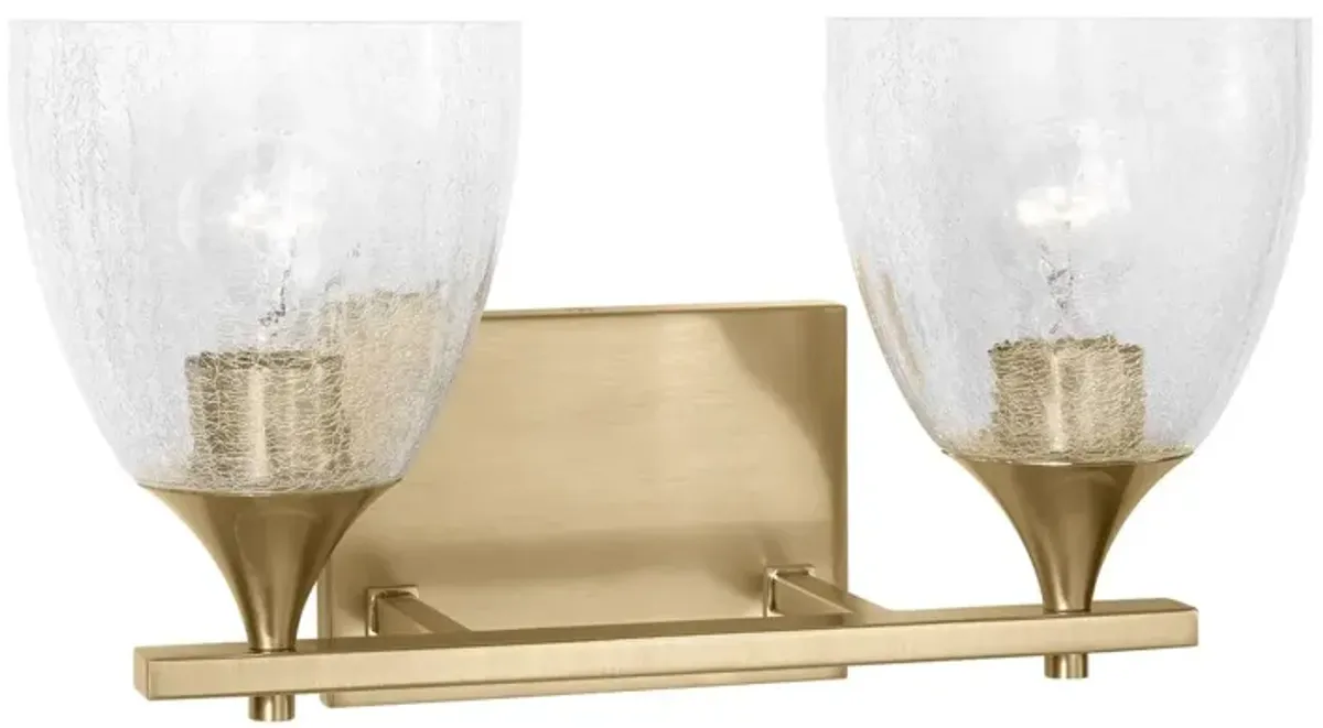 Toffino 2-Light Vanity, Clear Crackle Glass