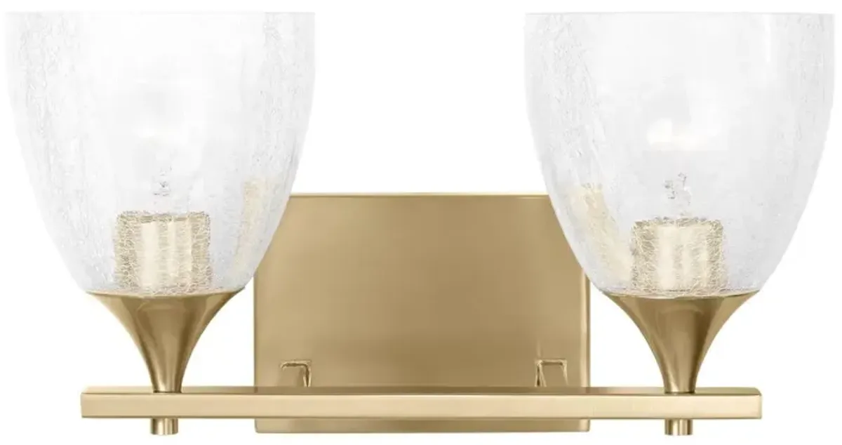 Toffino 2-Light Vanity, Clear Crackle Glass