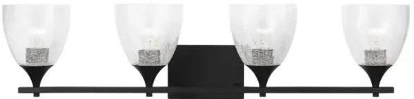 Toffino 4-Light Vanity, Clear Crackle Glass