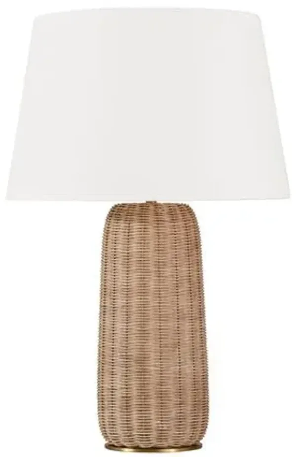 Visual Comfort - Dumar Large Table Lamp - Blonde Rattan - White