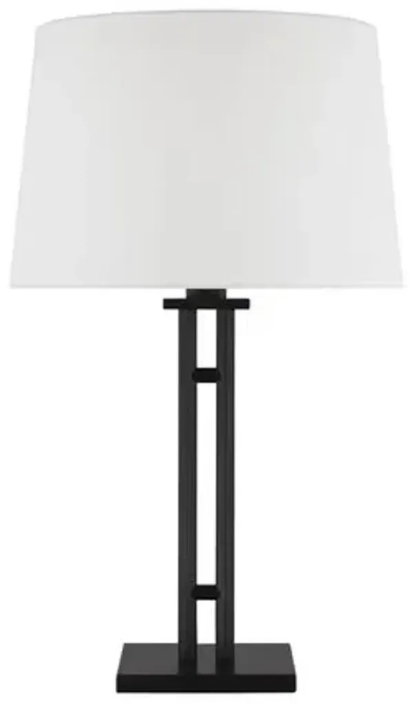 Visual Comfort - Haddon Medium Table Lamp - Aged Iron - Black