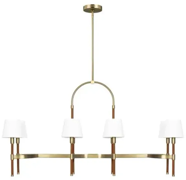 Visual Comfort - Katie Linear Chandelier - Time Worn Brass - Gold