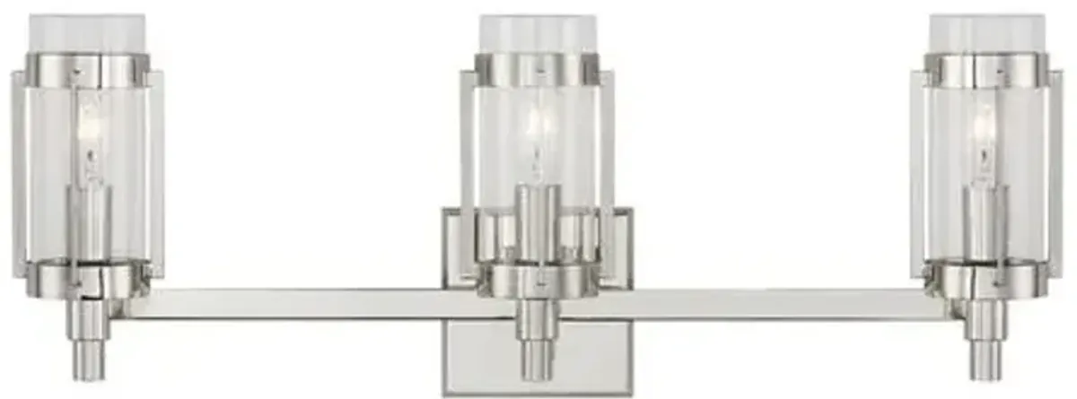 Visual Comfort - Flynn 3-Light Vanity - Clear
