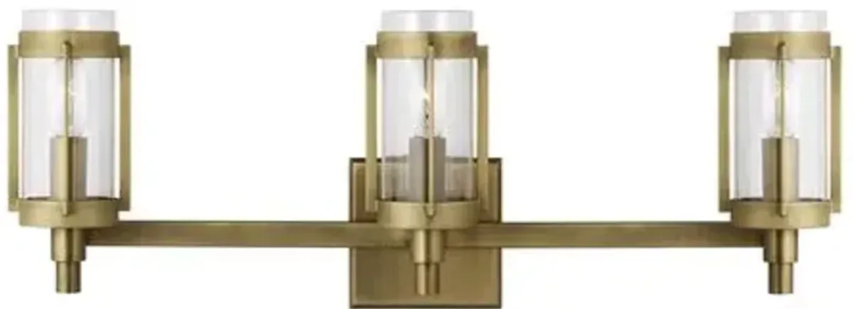 Visual Comfort - Flynn 3-Light Vanity - Gold
