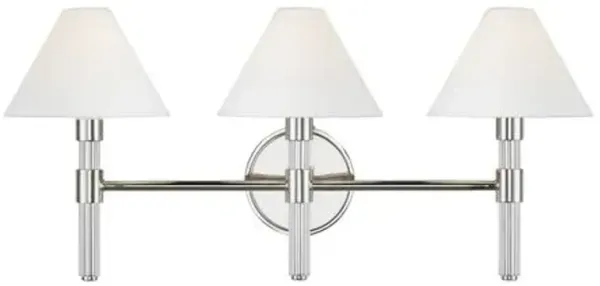 Visual Comfort - Robert 3-Light Vanity - Silver