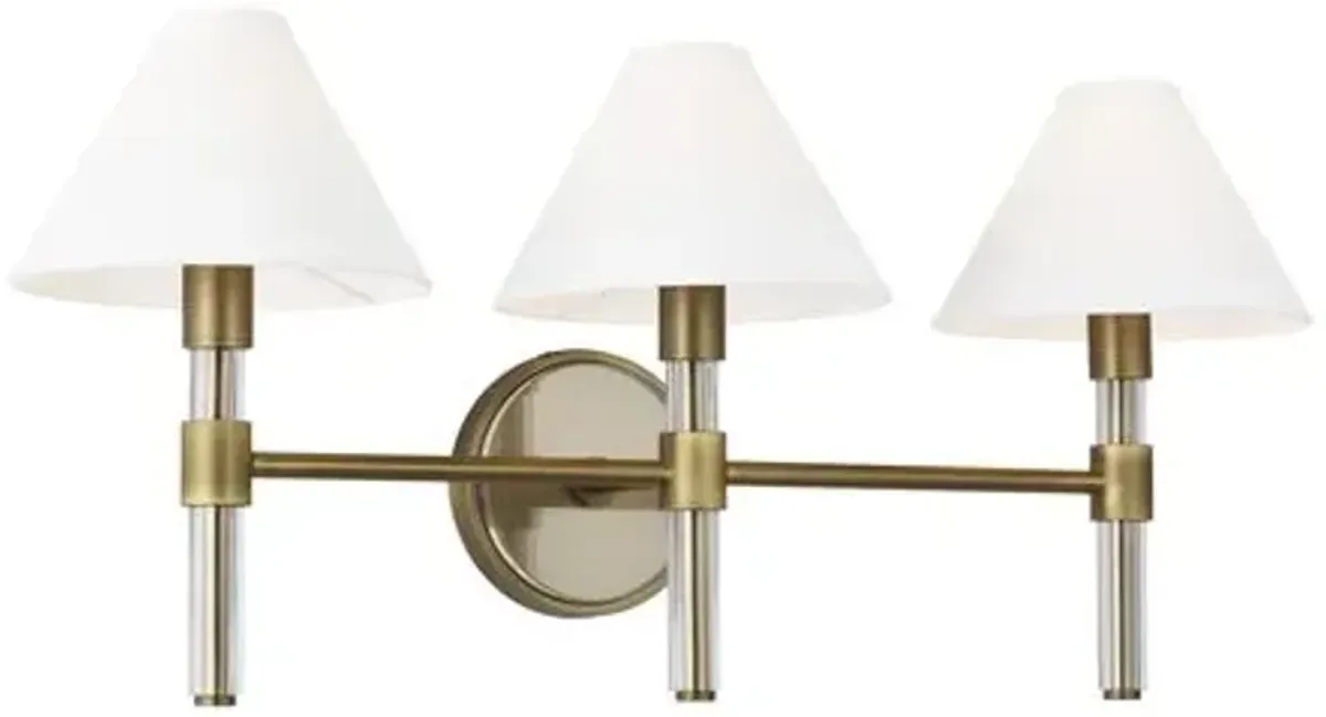 Visual Comfort - Robert 3-Light Vanity - Gold