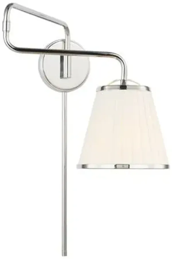 Visual Comfort - Esther Swing Arm Plug-In Sconce - Silver