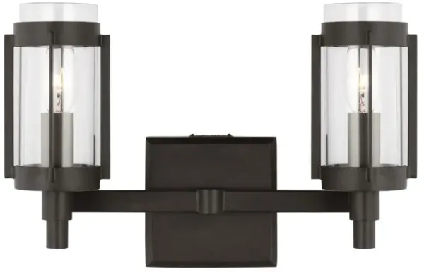 Flynn 2-Light Vanity, Aged Iron