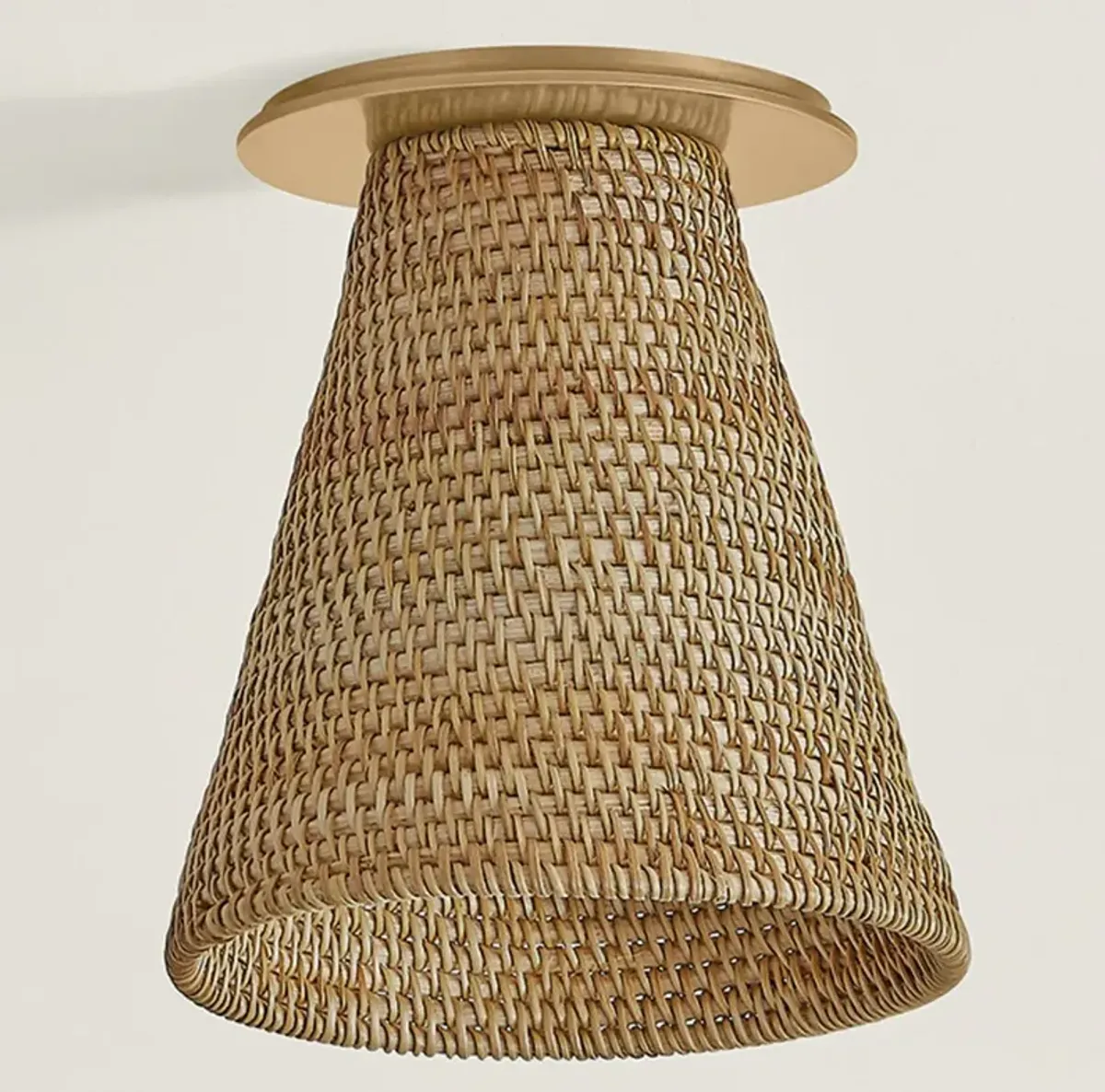 Menifee Wicker Flush Mount - Patina Brass - Troy Lighting - Brown