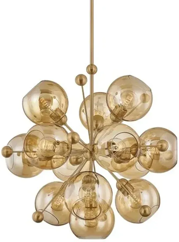 Ellory Steel Chandelier - Patina Brass - Troy Lighting - Gold