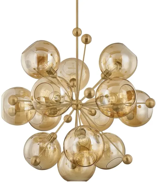 Ellory Steel Chandelier - Patina Brass - Troy Lighting - Gold