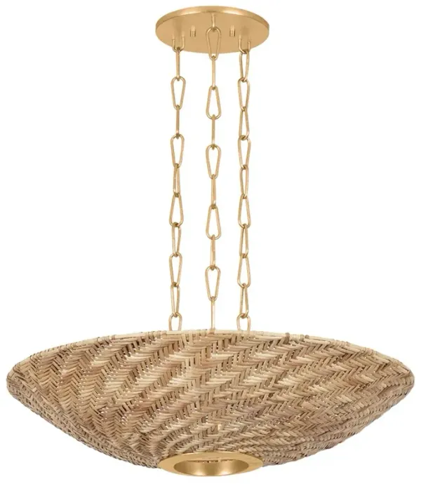 Ollie Wicker Pendant - Vintage Gold Leaf - Troy Lighting