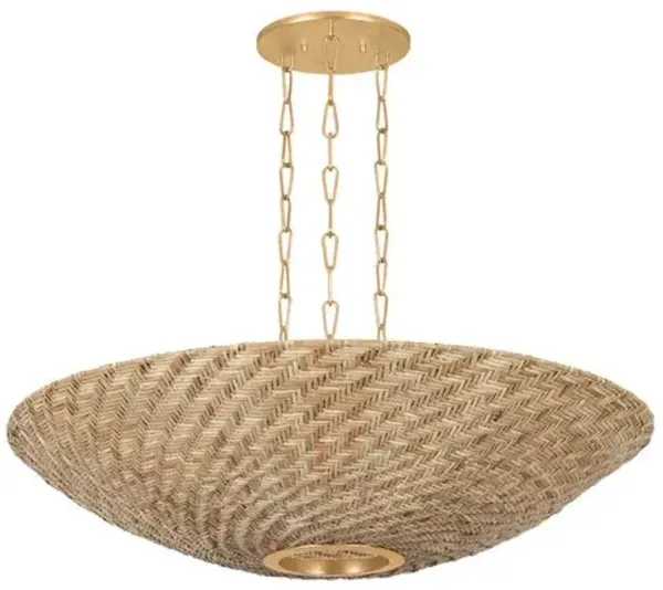 Ollie wicker Chandelier - Vintage Gold Leaf - Troy Lighting