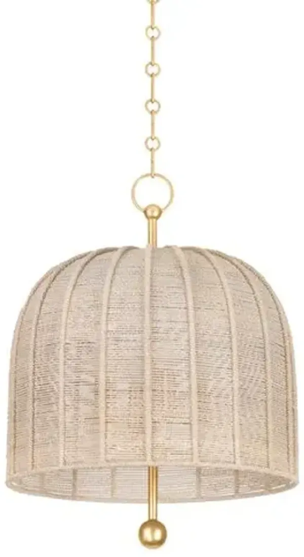 Lonnie Abaca Pendant - Vintage Gold Leaf - Troy Lighting