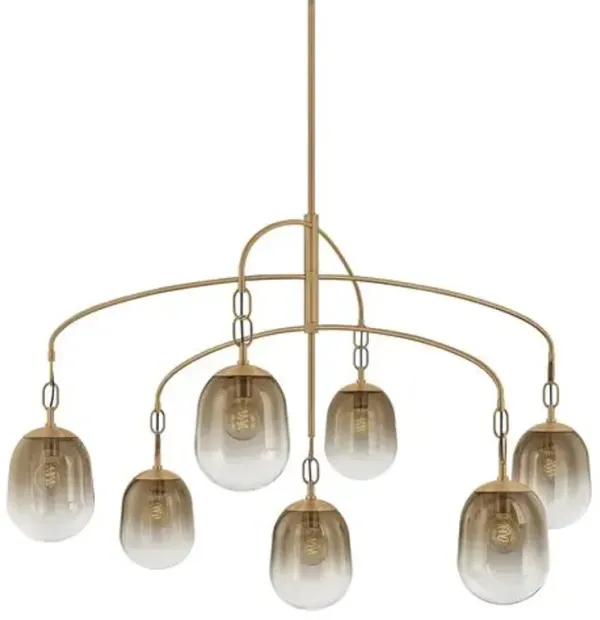 Harvey Steel Chandelier - Patina Brass - Troy Lighting - Gold