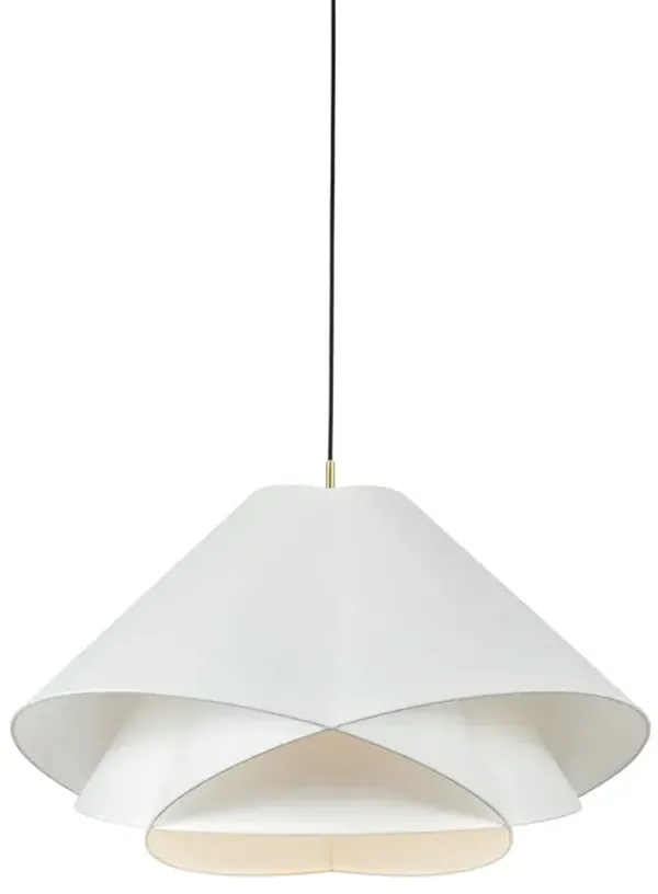 Edna Pendant - White/Vintage Gold Leaf - Troy Lighting
